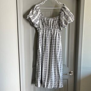 Maeve White & Black Cotton Dress - Size L